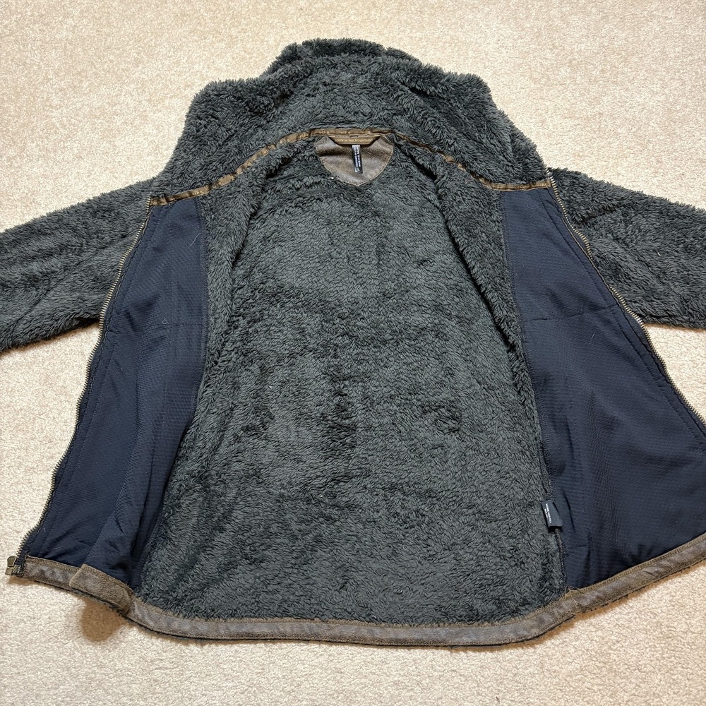 KUHL Flight Jacket Womens Medium Gray Sherpa Fleece Hooded Full Zip Pockets - Picture 3 of 15